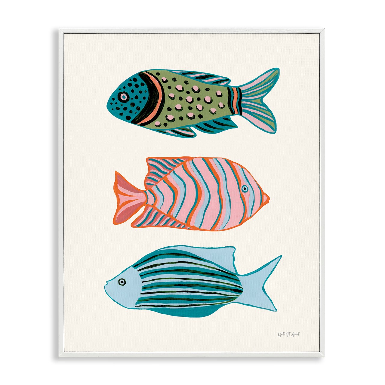 Stupell Industries Bright Tropical Fish Framed Giclee Wall Art Design by Yvette St. Amant